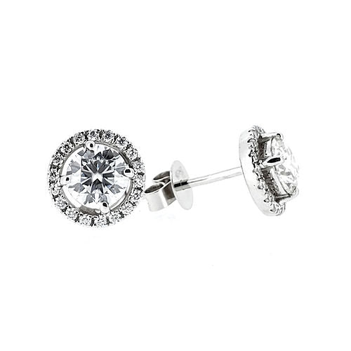 18K halo earrings setting